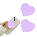 2個携帯電話用エアバッグブラケット ハート型スマホグリップ&スタンド デスクトップ 携帯電話ブラケットリング 落下防止ブラケット (パープル)
