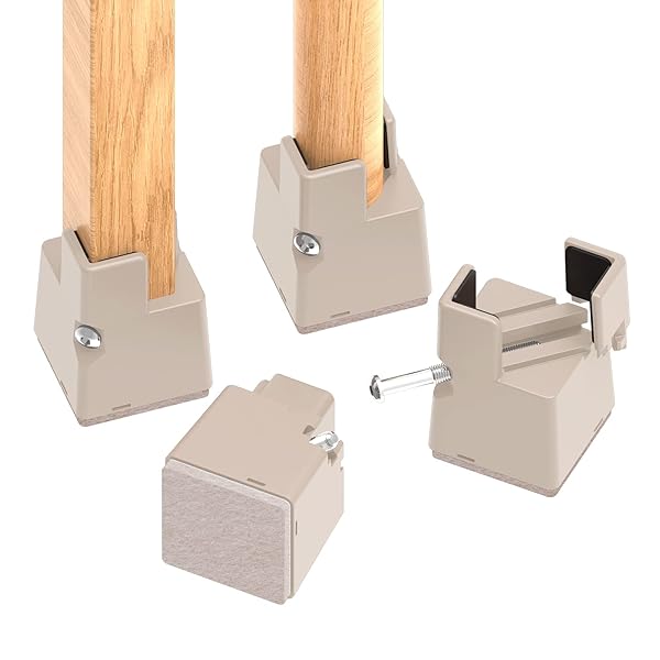高さ調整 継ぎ脚 4個セット テーブル 脚 継ぎ足し こたつ 継ぎ足 ベッド・テーブルの高さ調節 直径22mm~40mm調節可能 高さ50mm ベージュ