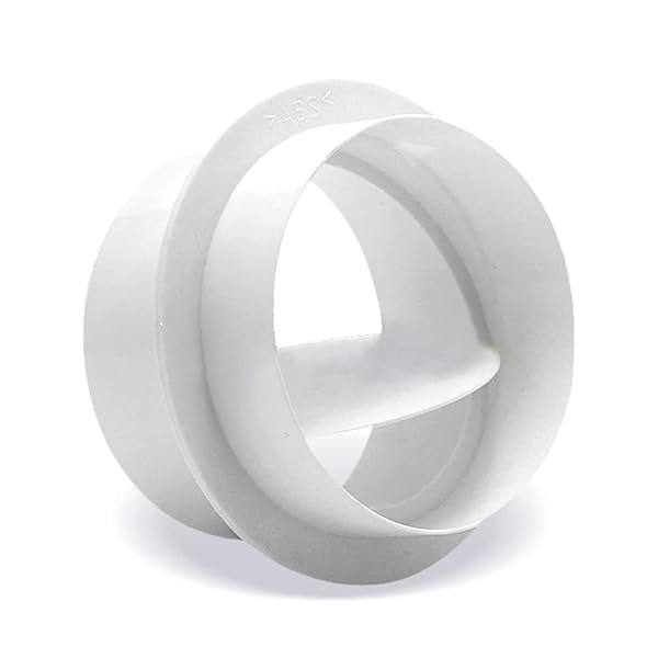 逆風防止ダンパー パイプ接続用 ABS製 逆止弁 逆流防止用 換気口 配管部品用 ホワイト (100mm)