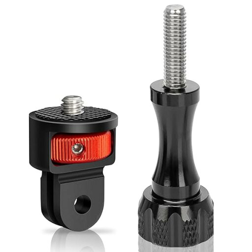 SINTYAN アルミ変換アダプターセット 360度回転 GoPro規格から1/4ネジ規格に変換 GoPro全般カメラ/Osmo Aciton対応 (ブラック+レッド) SINTYAN アルミ変換アダプターセット 360度回転 GoPro規格から1/4ネジ規格に変換 GoPro全般カメラ/Osmo Aciton対応 (ブラック+レッド)
