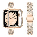 Apple Watch ブレスレット 40mm レディース ブレスレット Apple Watch SE 40mm グリッター保護ケース付き スリムメタルブレスレ...