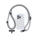 スマホストラップ ストラップホルダー 2個入り 調整可能 80-160cm 斜めがけ 首掛け ショルダーストラップ 落下防止 (ホワイトブラック-B)