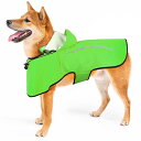 犬 レインコート 犬 カッパ 雨具 帽子付き 小型犬 中型犬 大型犬 柴犬 調節可能なゴムバンド 梅雨対策 散歩用 脱着簡単 通気 可愛い 軽い 散歩 快適 防水 防風 (グリーン, M)(4)