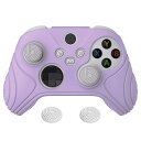 PlayVital Samurai版Xbox Series X/Sコントローラーに対応用アンチスリップシリコーンカバースキン、ブラックの親指グリップキャップ付き、Xbox Coreワイヤレスコントローラ対応用ソフトラバーケースプロテクター【モーブパー