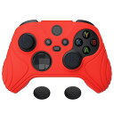 PlayVital Samurai版Xbox Series X/Sコントローラーに対応用アンチスリップシリコーンカバースキン、ブラックの親指グリップキャップ付き、Xbox Coreワイヤレスコントローラ対応用ソフトラバーケースプロテクター【パッション