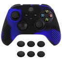 PlayVital 3D Studded版Xbox Series X/Sコントローラーに対応用アンチスリップシリコーンカバースキン、黒い親指グリップキャップ6つ付き、Xbox Coreワイヤレスコントローラ対応用ソフトラバーケースプロテクター【ブルー