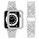 Apple Watch 9 ブレスレット 45mm レディース ブレスレット Apple Watch 9 8 7 45mm ダイヤモンド ラインストーン ハード...