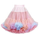 パニエ スカート チュチュスカート チュール ペチコート aライン パニエ ボリューふんわりム スカートパニエ40cm(ピンク+カラフル)