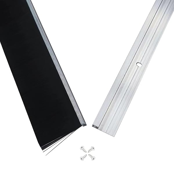 ドア下隙間ガード 4本セット 88cm×高さ2.3cm＋3cm ドア下ブラシシール 高耐久アルミ合金＆高密度PP採用 防風・防音・防虫・防滴・花粉対策 空調効率アップ・省エネ設計 騒音対策・埃ブロック ネジ止め式 着脱可能 工具付きで取付簡単 4本入