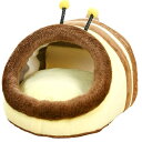 moin moin モルモット フェレット ハリネズミ ベッド ハウス 家 幅21×高さ15×奥行23cm 小屋 寝床 隠れ家 みつばち ドーム型 おうちふかふか ふわふわ あったか イエロー ブラウン 茶 黄色 Mサイズ 2310rh66(4)