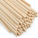 木製スティック 丸 木の棒 長さ15cm 直径6mm 50本セット 木ダボ 円柱 丸棒材 未塗装 木材 バーチ クラフトスティック ホビー用 DIY 手作り 工芸アクセサリー モデル作り (50, 長さ15cm * 直径6mm)