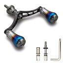 V3.0 80/98mm リール ハンドル 航空アルミ製 シマノ ダイワ 通用 スピニングリール 用 Arch Aurora (ガンメタル(ノブ)&ブラック(ハンドル), 80mm) (496)