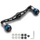V2.0 90mm/105mm/115mm ベイト リール ハンドル シマノ(shimano) ダイワ(daiwa) アブガルシア(abu) 通用 ベイトリール 用 航空アルミ製 Aurora Series (V2.0-115mm - ブラック) (
