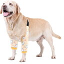 犬 リハビリ 犬用関節プロテクター 犬介護 老犬介護 犬用膝サポーター 犬 サポーター 犬 足カバー 前足 犬 プロテクター 可愛い 通気性 犬 肘 けが 関節炎 術後保護 関節保護 傷舐め防止 中型 大型犬用 黄熊 3XL(4)