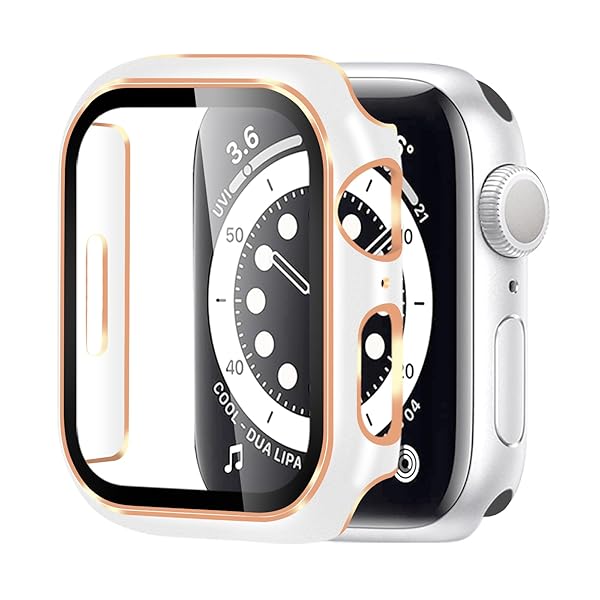 【2024強化モデル】 対応 アップルウォッチ カバー Series SE2/SE/6/5/4 Apple Watch ケース ガラスフィルム 一体型 アップルウォッチ ケース 二色 メッキ加工 全面保護 高耐久 高透過率 装着簡単 Apple Wa