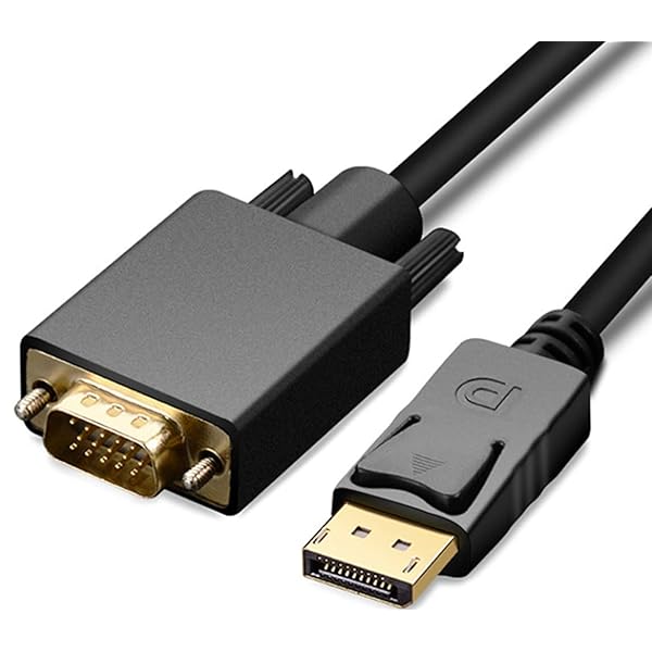 Displayport VGA 変換 ケーブル 1.8m ディスプレイポート D-sub 15ピン DP to VGA オス オス 1080P デュアルディスプレイ DP (オス) - VGA(オス) 【逆変換不可】