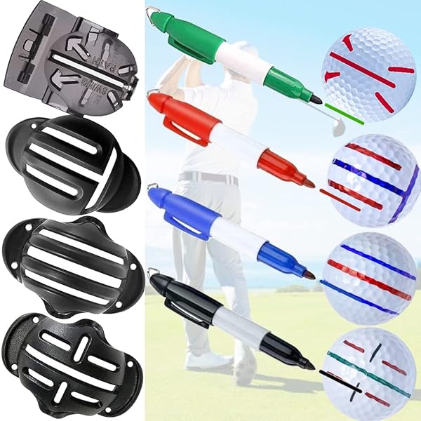ゴルフマーカー 8点セット ゴルフボール ラインマーカー ボールマーカー 簡単に線が引ける 図形描画 ゴルフボール マーカー ゴルフボール ライン引き ゴルフボール マーカー ライン テンプレートのリニアパット位置を決め ボールマークアライメントがク