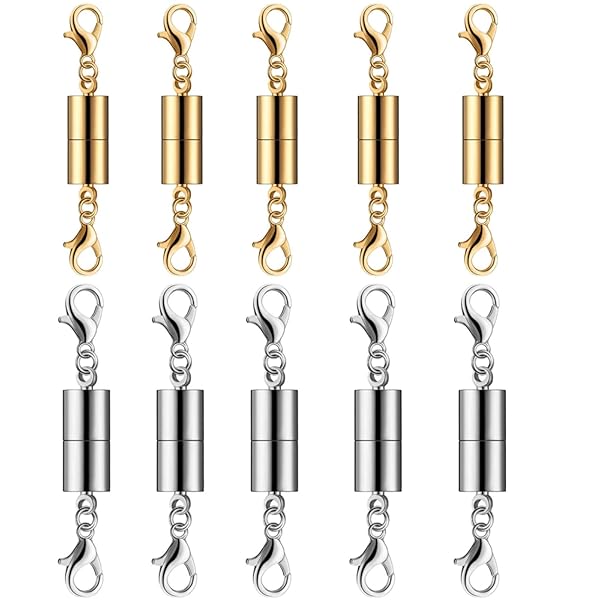 ネックレス 留め具 マグネット留め具 【10個セット】 エンドパーツ ジュエリー用 延長用金具 磁気クラ..