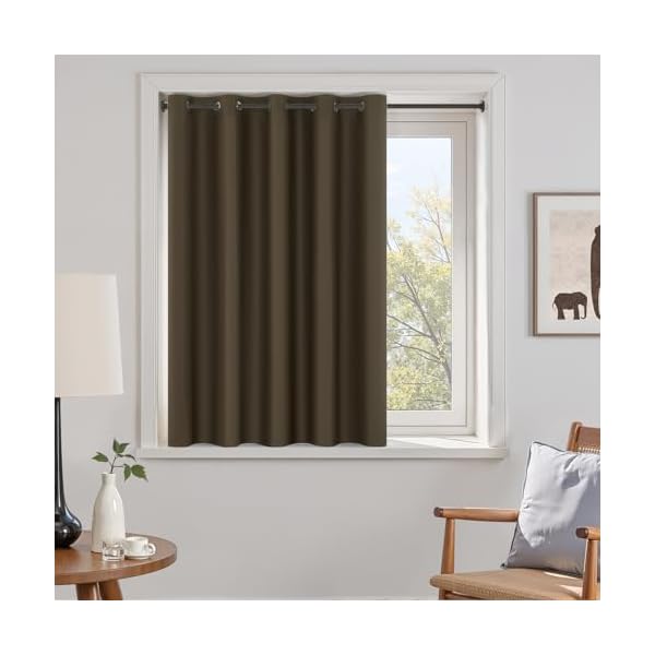 カフェカーテン 遮光 カーテン 小窓 60cm丈 コーヒー 1枚 ハトメ型 遮光 断熱 UVカット 目隠し 間仕切り 洗える 寝室 キッチン リビング 車内