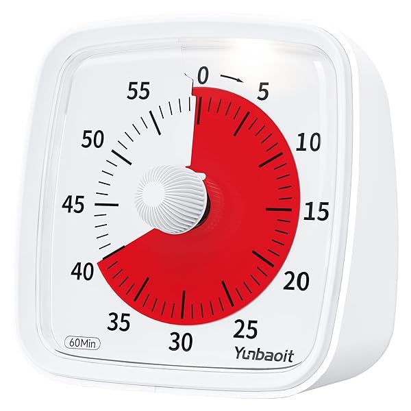 タイマー, 60分ビジュアルタイマー（子供用、大人用）、家庭、キッチン、学校、職場で使用可能 (ホワイト)