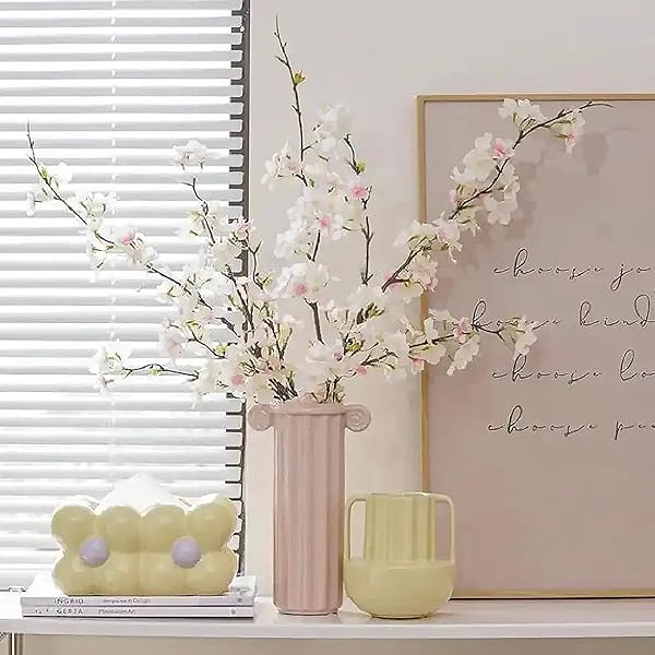 造花 桜の花 桜の枝 人工桜 さくら シルク 枯れない フェイク フラワー 花瓶 ホーム ウェディング オフィス デコレーション ピンク 6個セット 飾り 贈り...