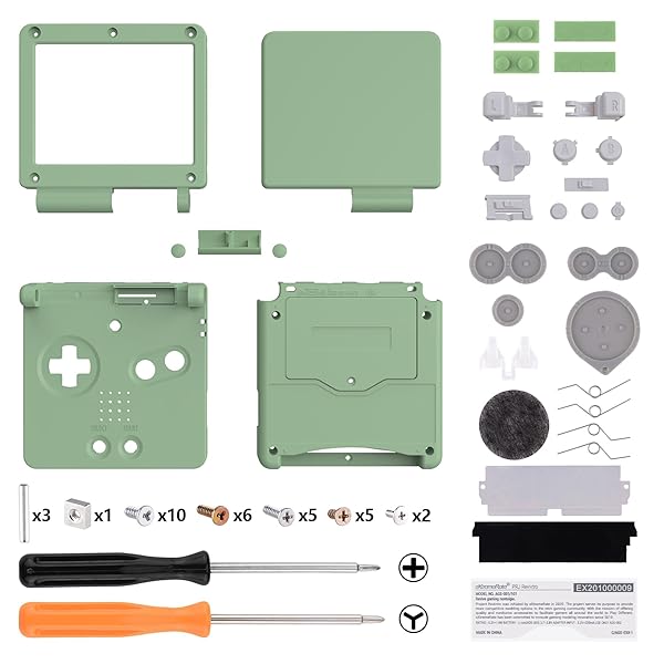 IPS GBA SPアップグレードカスタム交換用ハウジングシェル- IPSと標準 LCD の両方に対応-コンソールやスクリーンは付属していません【抹茶グリーン】