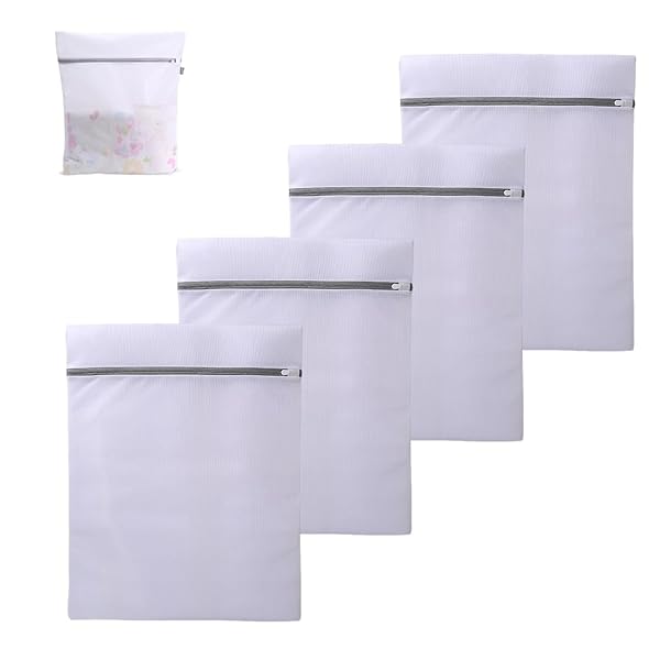 洗濯ネット 抗菌 角型 4枚 セット ランドリーネット ハニカム構造メッシュ 丈夫 耐久性 コート セーター T-シャツ ズボン本など適用 型崩れ防止 絡み防止...