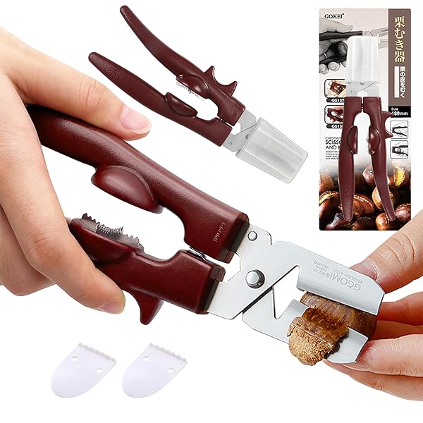 栗むき器 栗むき 十字切れ目 ステンレス 栗剥き 栗 皮むき 栗の皮むき ハサミ型 皮剥き 皮むき器 栗む..