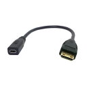 タイプD Micro HDMI v1.4ソケットメスからタイプCミニHDMIオスコンバーターアダプターケーブル 10cm