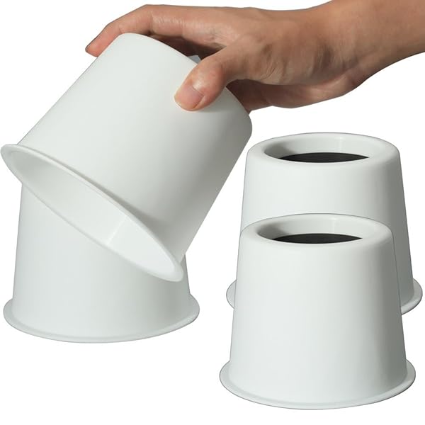 継ぎ脚 高さ調節 継脚 ベッド の高さをあげる足 4個セット 高さを上げる 高さ調節脚 こたつ 継足し 継ぎ足 テーブル脚台 高さ調整 暖房器具 丸型 (耐荷重450kg) ホワイト