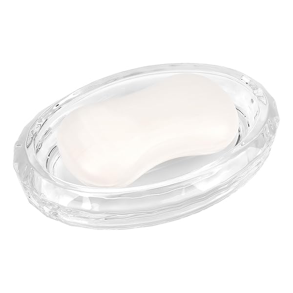 ガラス製ソープディッシュ ガラス製ソープスポンジ ディッシュホルダー ケース ソープトレイ キッチン&浴室用 クリアシャワーソープホルダー アクセサリー (楕円形)