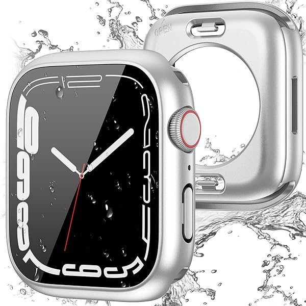 【2024フルカバー保護】 for Apple Watch 防水ケース 2 in 1 前後の保護 アップウォッチ カバー Apple Watch Series 9 8 7 対応 41mm PC+ガラス素材 装着簡単 脱落しやすい 耐衝撃 iWatch