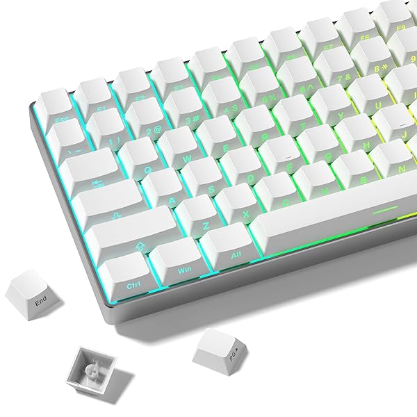 キーキャップ 123キー ダブルショット PBT 光透過 キーキャップ サイド彫刻 Cherry プロファイル メカニカルキーボード用パソコン用キーボード (ホワイト)