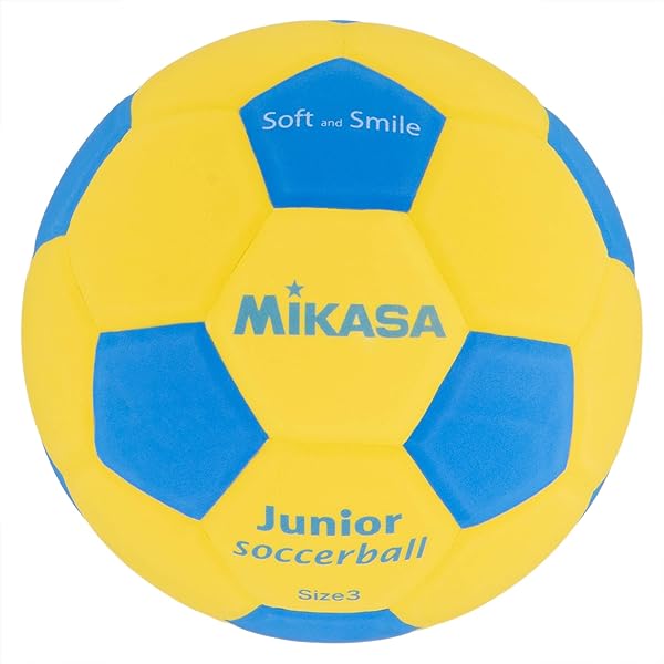 (MIKASA) ジュニア サッカーボール 3号 スマイルサッカー 約150g イエロー/ブルー 貼りボール SF3J-YBL 推奨内圧0.10-0.15(kgf/㎠)