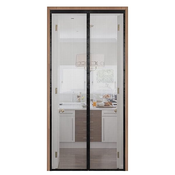 玄関網戸 マグネット式 90x210cm グラスファイバー製 虫除け 熱に強い 自動で閉まる 細かい