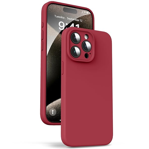 iPhone 15 Pro Max ケース 対応液体シリコン [耐衝撃] [柔軟TPU液体シリコン] [ソフトタッチ] [レンズの全面保護] [指紋防止] [落下防止] [滑り防止] 軽量 4層保護 アイフォン 15 Pro Max スマホカバー 6