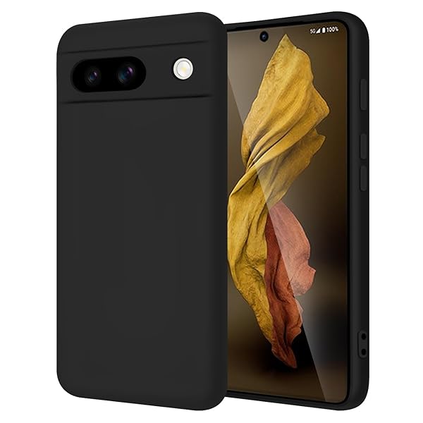 Google Pixel8a ケース シリコン 耐衝撃 カバー グーグル ピクセル 8a ケース ストラップホール付き シリコーン スマホケース マット質感 持ちやすい 落下防止 衝撃吸収 すり傷防止 柔軟 軽量 薄型 携帯ケース （ブラック）
