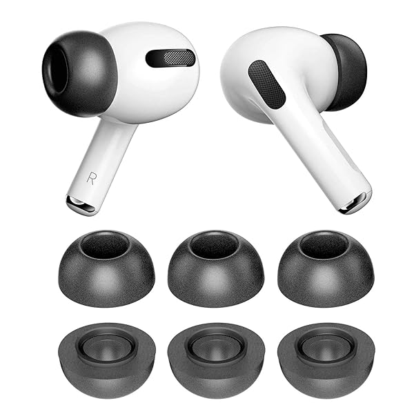 AirPods Pro 第1 & 第2世代 対応 交換用 イヤーピース イヤーチップ 低反発 ウレタン製 耳垢ガード フィット感 柔らかい 遮音性 脱落防止 3ペア (L サイズ3ペア)
