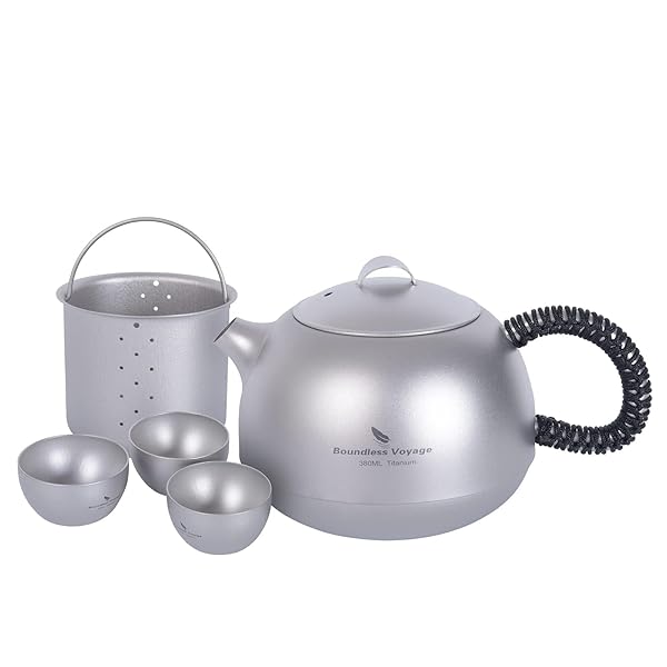 チタン急須 ティーポット 茶漉し付き 純チタン製 軽量化 サビない 持ち運びに便利 コンパクト アウトド..