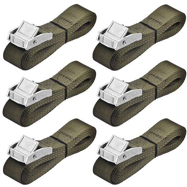 荷締めベルト 2m 荷物固定ベルト 荷締バンド バイク ベルト 荷物 締め付けバンド 固定ロープ 多用途 幅25mm 6本セット
