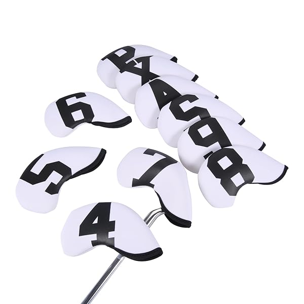 ゴルフアイアンカバー ゴルフアイアン用ヘッドカバー ゴルフヘッドカバー アイアン用 10枚セット ゴルフ番手付き ウェッジヘッドカバー アイアンのヘッドを傷やダ...