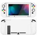 ZealProtect Nintendo Switchに対応用ソフト保護シェル、switchに対応用フレキシ保護カバー、スクリーン保護フィルム&サムグリップキャップ&ABXY方向ボタンキャップ付き-純色系【ホワイト】(3)