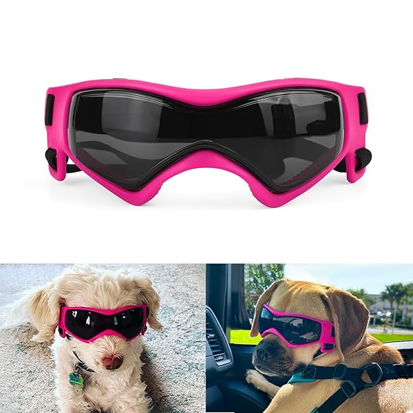 ドッグゴーグル 小型犬用, 犬用サングラス UVカット 風除け 小型犬用 アウトドア, 中