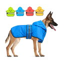 犬用レインコート フード付き - 調節可能な反射犬用レインジャケット 軽量犬用レインコート ペットスリッカー フード付きポンチョ 犬用レインコート 小型・中型・...