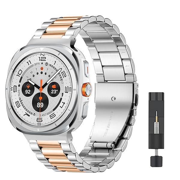 バンド 用の Samsung Galaxy Watch Ultra 対応 バンド ステンレスメタル おしゃれ 交換バンド クイックリリース ストラップ 替えベル...