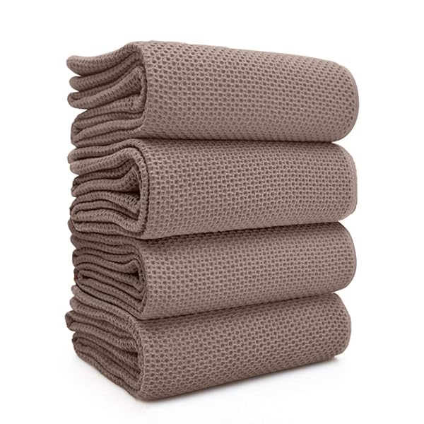 ふきん 4枚入り 強力吸水 布巾 紐付き キッチンクロス 雑巾 手拭き用ハンドタオル 防臭 北欧 衛生 抗菌..