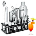 Yoseka カクテルシェイカー 23点セット カクテル セット 道具 550ml カクテル シェイカー セット ステンレス製 cocktail set カクテ...