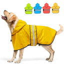 犬用レインコート フード付き - 調節可能な反射犬用レインジャケット 軽量犬用レインコート ペットスリッカー フード付きポンチョ 犬用レインコート 小型・中型・...