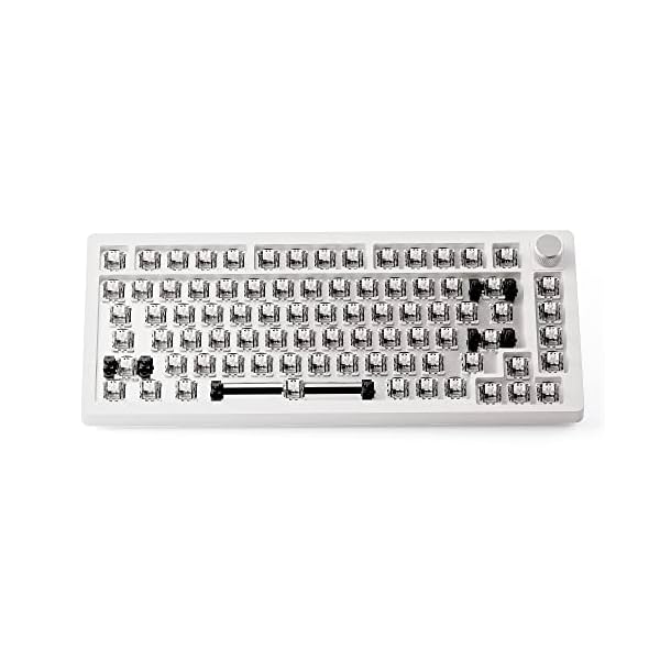 A75 ラピッドトリガー メカニカルキーボード TKL ゲーム用 高速反応 磁気スイッチ RGB 有線 USB コンパクト 82キー ノブ付き ホワイト ベアボーン キーキャップなし
