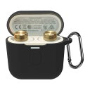 For Bowers & Wilkins pi7 s2ケース 紛失防止用のフックを搭載した 軽量 キズ防止 防塵 傷つきにくい 柔らかなシリカゲルのスポーツクールなデザイン 衝撃 吸収 スリム ソフト ケースカバー 落下防止保護(ブラック)